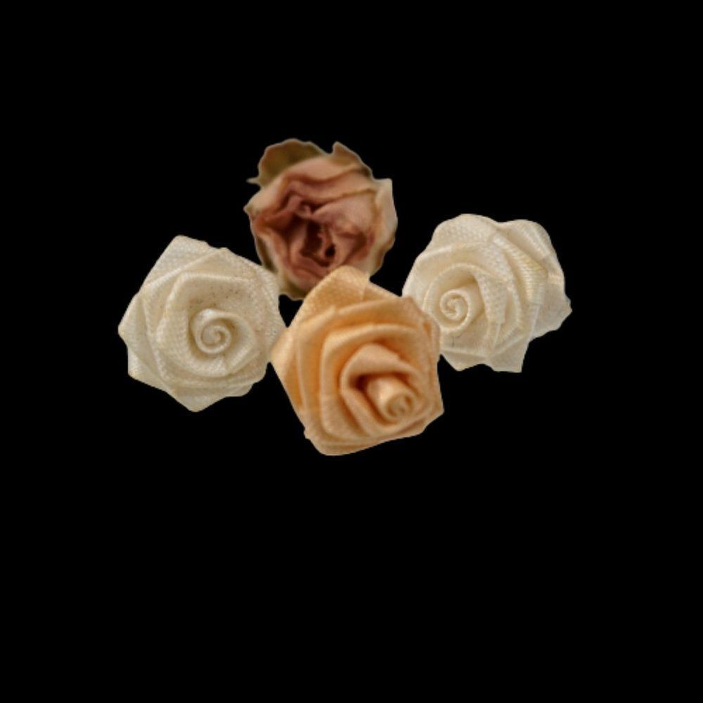 Vintage Rosettes Flower Pins Lapel Accessories Embellishments Lot Of 4
